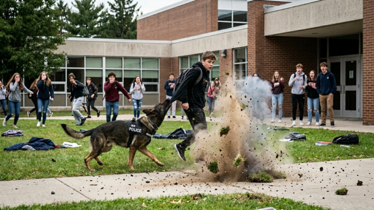 A School Police Dog Violently Dragged A 7-Year-Old Boy Away From His Classmates. Seconds Later, The Ground Beneath Them Exploded.”
