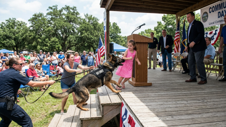 “A Police K9 Violently Knocked A 7-Year-Old Girl Off A Stage. Seconds Later, The Sky Above Her Collapsed.”