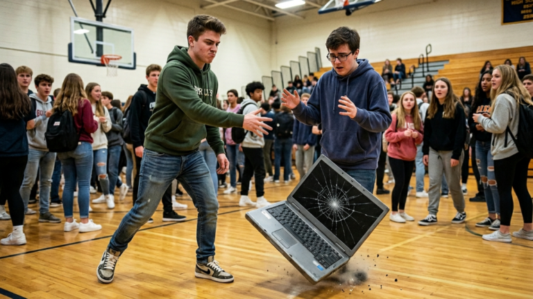 An Entitled Bully Smashed An Autistic Teen’s Laptop At The Science Fair… What Flickered On The Broken Screen Stopped The Billionaire Judge In His Tracks.