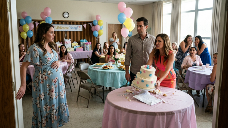 “She Walked Into Her Own Baby Shower… What Her Best Friend Did To The Cake Revealed A 20-Year Secret.”