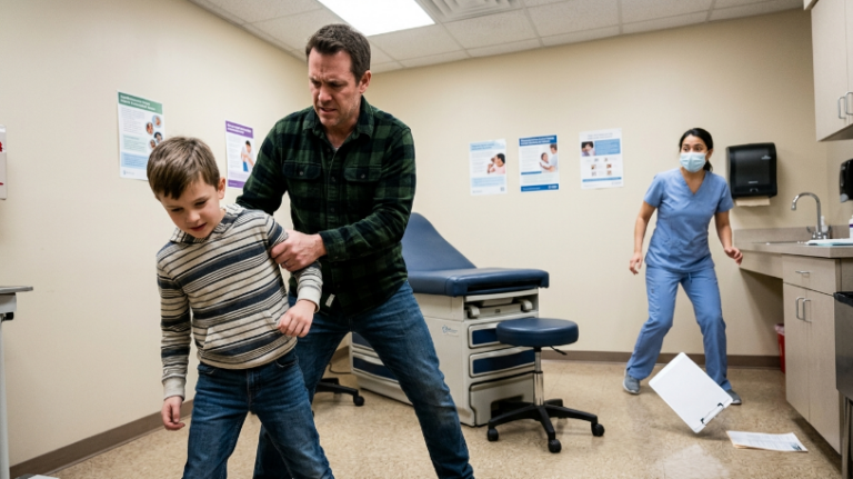 PART 2: Dr. David Miller pushed open the heavy wooden door to ER Room 4, and the air inside immediately felt wrong.
