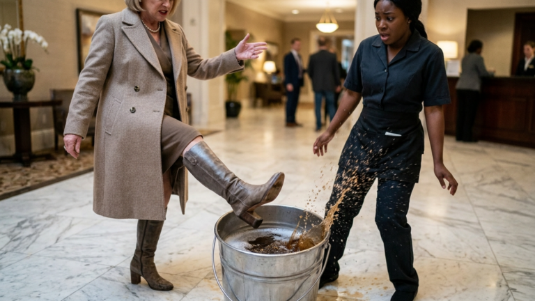 “Clean This Up, Girl!”—Rich Karen Splashed Mud On A Black Cleaner, Unaware The Man Watching Quietly Was Her Billionaire Father
