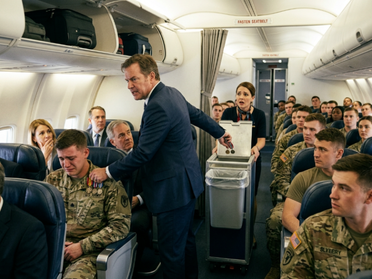 The ultimate karma. — Trashing a crying soldier’s medals, the rich snob smirked. He didn’t know who just locked the economy cabin doors…