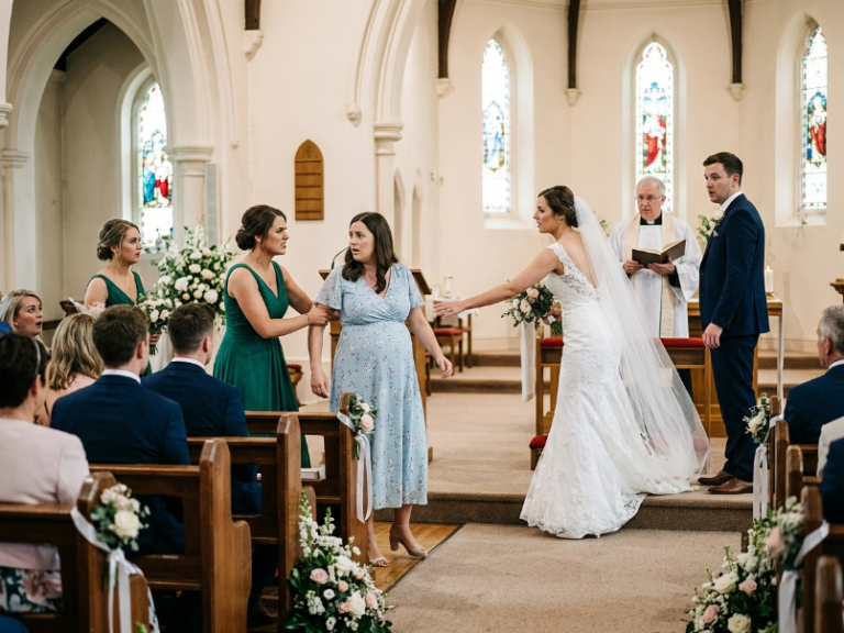“Leave now!” My SIL publicly shamed a pregnant guest for her ‘cheap’ dress at the altar. She had no idea what the bride would do next…