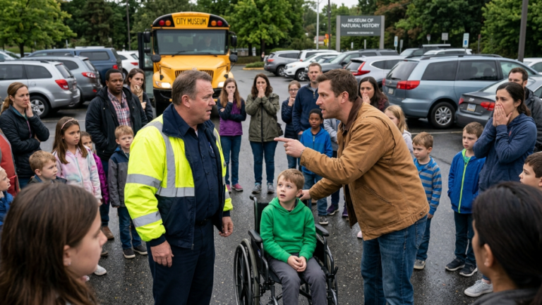 An Impatient Bus Driver Questioned A Wheelchair Bound Boy In A Crowded Museum Parking Lot, But When His Father Requested The Security Footage, Everyone Focused On The Screen