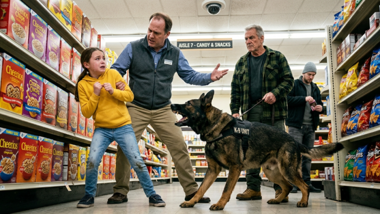 A Store Manager Questioned A Deaf Girl In Front Of Shoppers, But When A Retired Officer’s K9 Refused To Leave Her Side, The Security Footage Revealed An Unexpected Truth