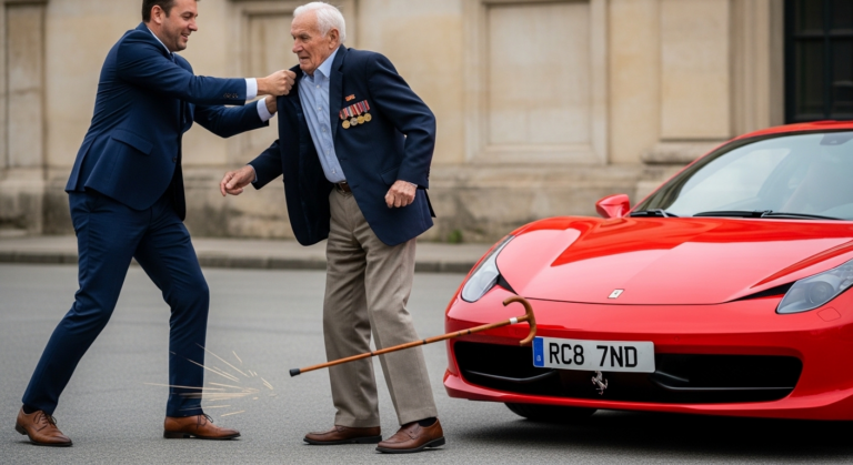He Choked An 85-Year-Old Veteran Over A $300k Ferrari. 60 Seconds Later, The Billionaire Owner Walked In And Made Him Pay.