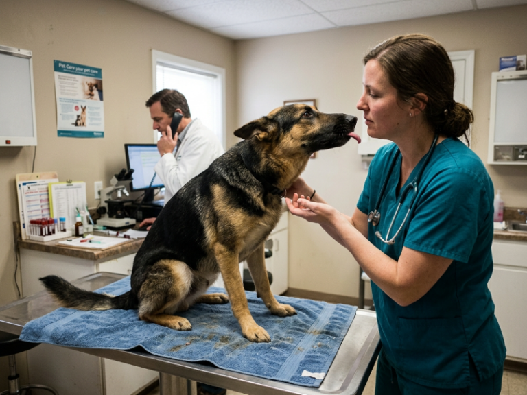 “Call the police!” — Seconds from euthanasia, the crying German Shepherd licked her hand. His sick blood test results made us dial 911