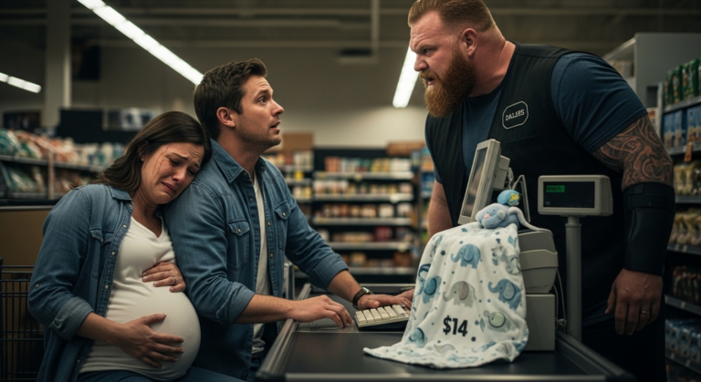 “He slammed my 8-month pregnant belly into a Dallas counter over a $14 blanket. He didn’t see the 7-foot manager behind him until…