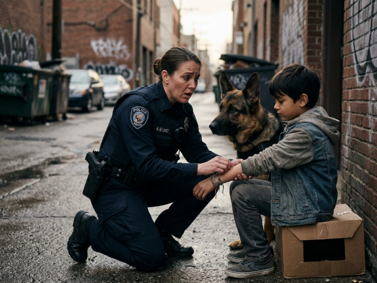 My K-9 Partner Broke Protocol To Shield A Silent Boy. When I Rolled Up His Sleeves, I Dropped To My Knees.