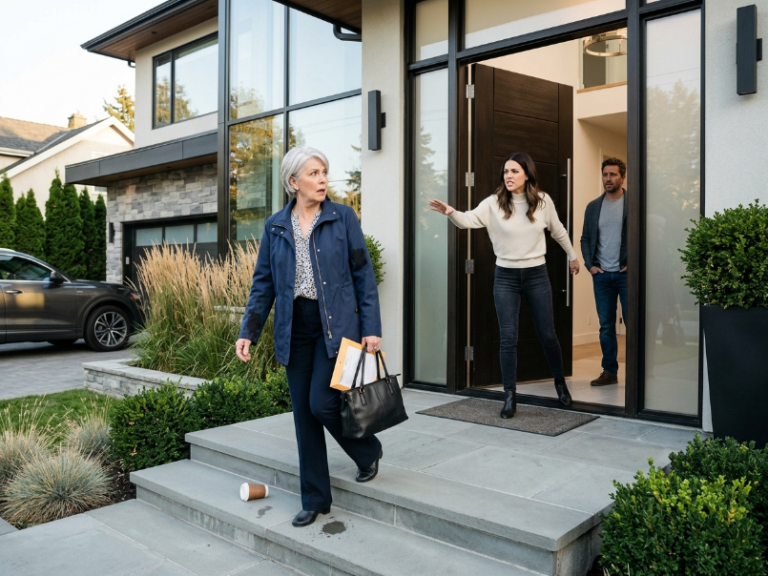 My selfish daughter-in-law threw hot coffee at me and kicked me out of her luxurious house while my weak-willed son stood by and watched. She had no idea that I secretly owned the property and that I was now of legal age.